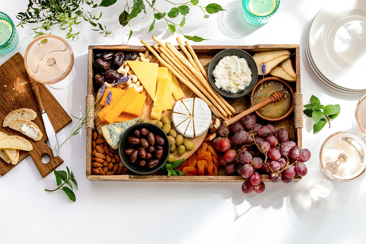 Charcuterie board on white background | Girl Meets Food