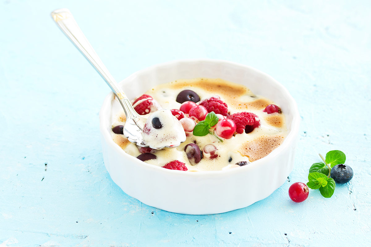 Zabaglione with berries in a bowl | Girl Meets Food