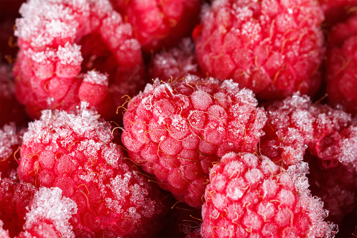 Frozen raspberries close-up | Girl Meets Food
