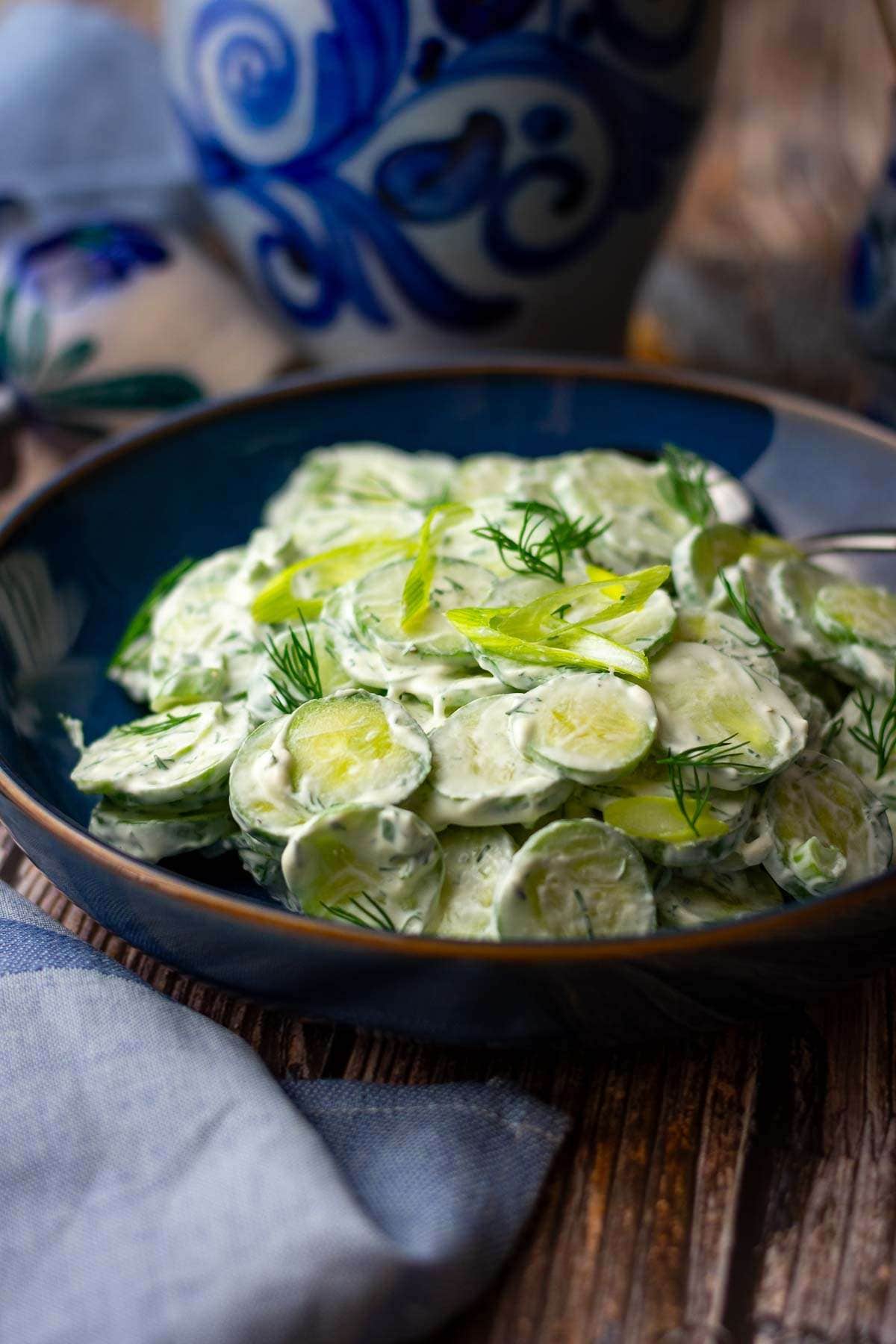 A bowl of Mizeria (Polish cucumber salad) | Girl Meets Food